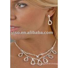 wedding looped rhinestone jewelry set